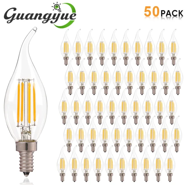 E12 E14 LED Chandelier Candelabra Bulb, Clear Glass