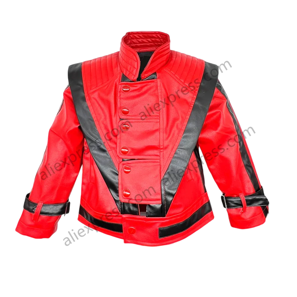 Michael Joseph Jackson Red Leather Kids Jacket
