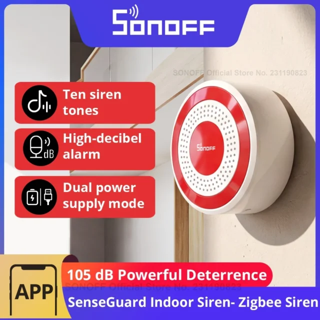 SONOFF SNZB-09P Zigbee SenseGuard Indoor Siren 105dB