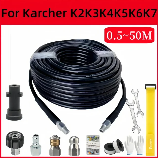 Sewer Drainage Cleaning Hose Kit with Rotary Nozzle