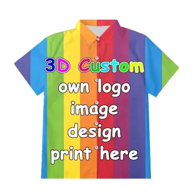 Unisex Custom 3D Print Hawaiian Short-Sleeve Button Shirt