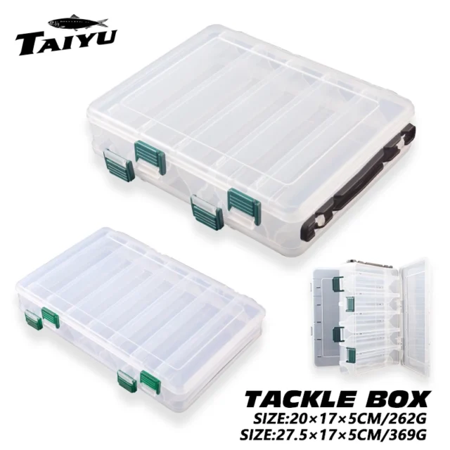 TAIYU Large Double-Sided Fishing Tackle Box (10/14 Compartments)