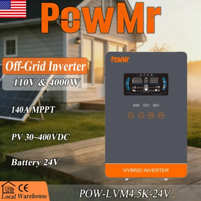 POWMr 24V 4000W Solar Pure Sine Wave Inverter