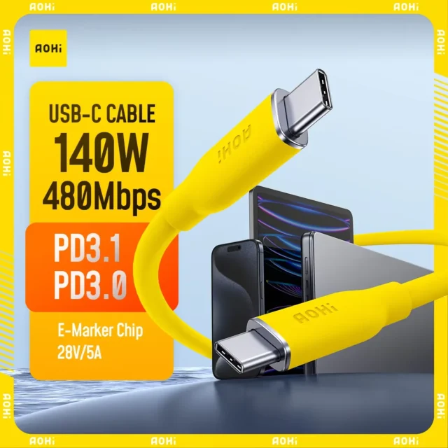 AOHI 140W PD 3.1 USB-C to USB-C Fast Charging Cable