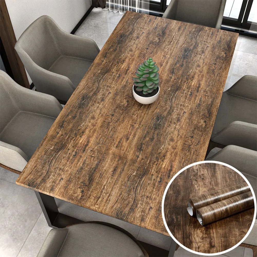 Vinyl Self-adhesive Waterproof Wood Wallpaper Rolls