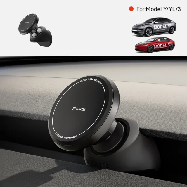 YZ Tesla Phone Holder for Model 3/Y with Magnetic Silicone Mount