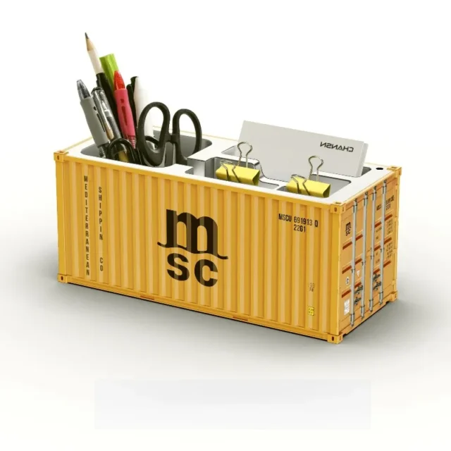 Simulated Ocean Container Pen Holder Desktop Storage Box