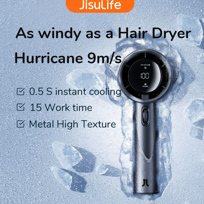 JISULIFE Mini Portable Hand Fan — 5000mAh, 100 Speeds