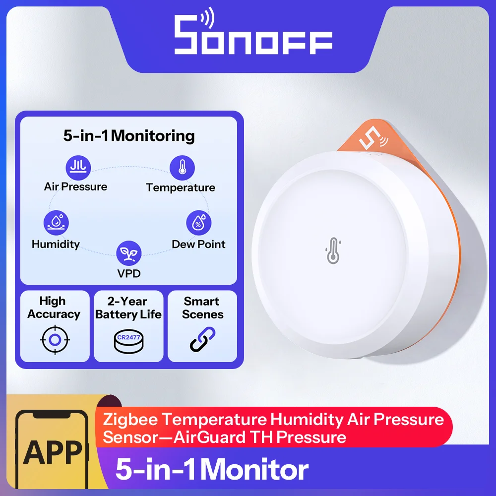 Sensor de Presión Sonoff Zigbee SNZB-02M