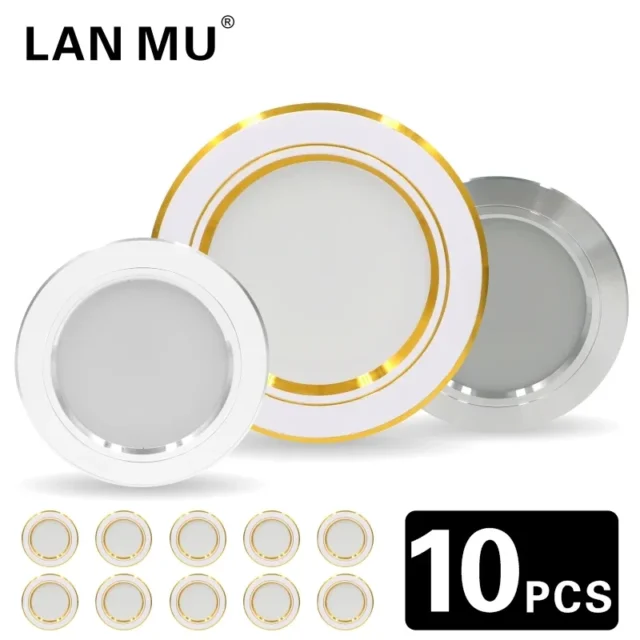 focos LED empotrables - Lote 10 focos LED empotrables 5–18W, luz fría y cálida