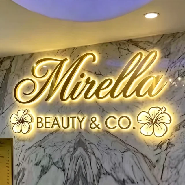 Letrero LED personalizado retroiluminado para negocios