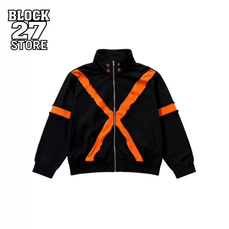 Chaqueta Harajuku con bloques de color y corte holgado