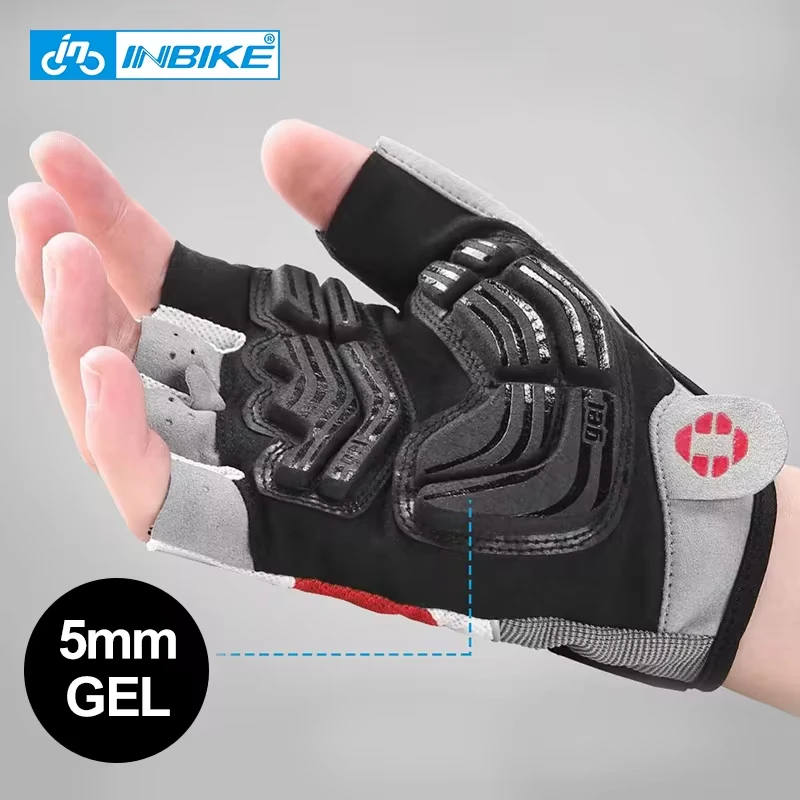 INBIKE – guantes de ciclismo con almohadilla de GEL (medio dedo)