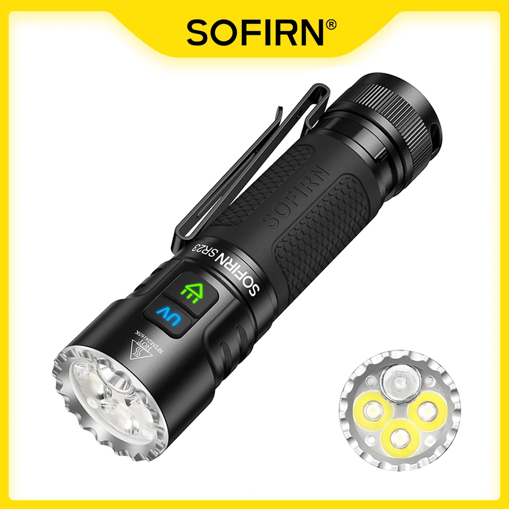 Linterna SOFIRN SR23 doble luz 3300lm y UV 365nm