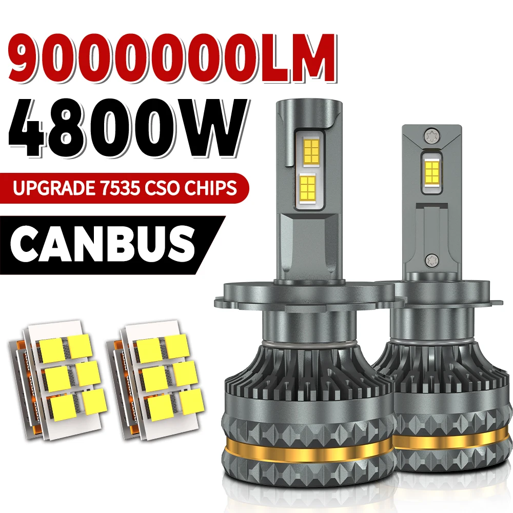 Bombillas LED Canbus 4800W para faros H7 y múltiples casquillos