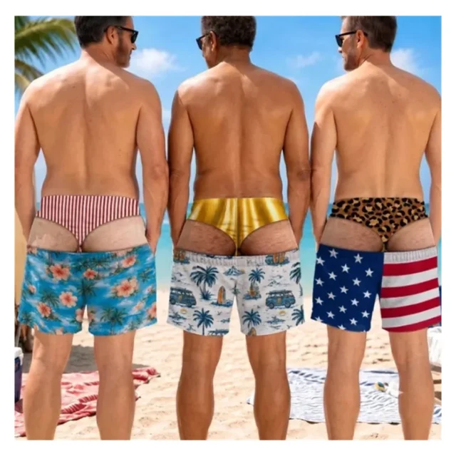 pantalones cortos playa 3D - Pantalones cortos de playa para hombre con estampado 3D