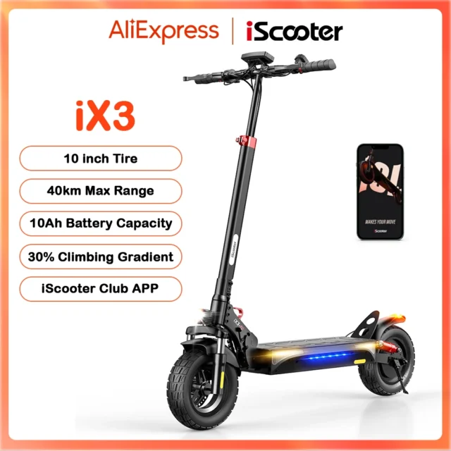 Patinete eléctrico IScooter iX3 con autonomía 40 km