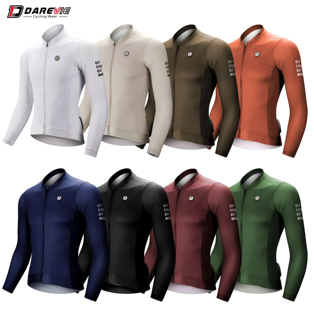 DAREVIE Maillot ciclismo Aero manga larga con malla 3D