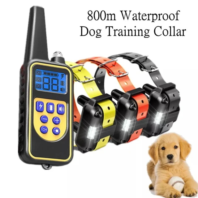 Collar de entrenamiento eléctrico para perros impermeable con mando