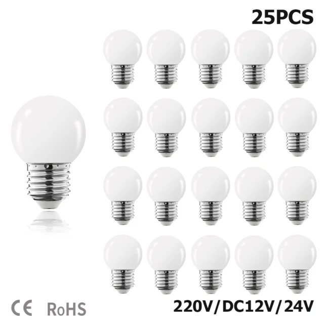 Bombilla LED globo G45 lechosa E27 (varios voltajes)