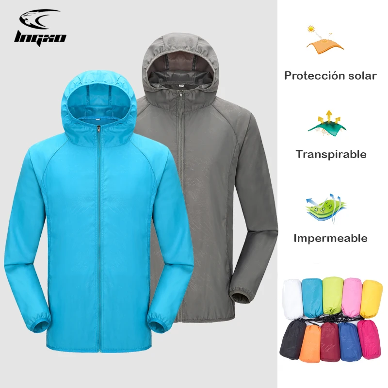 Chaqueta impermeable y cortavientos de secado rápido