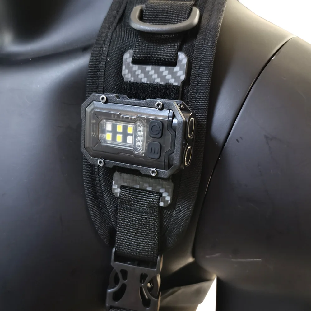 Linterna táctica EDC mini con placa de bucle para correa 25mm