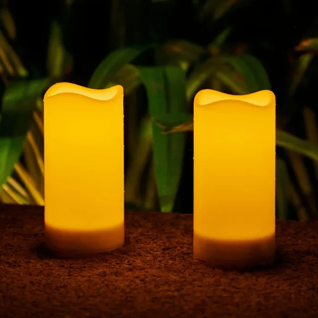 Pack de 2 velas LED solares para exterior