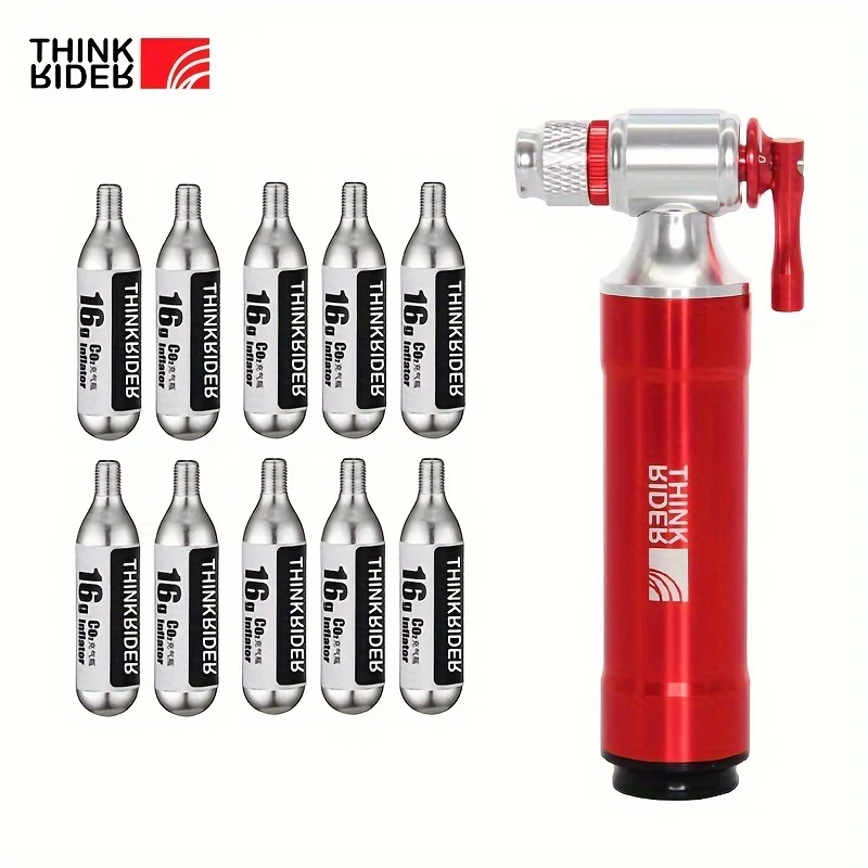 Bomba de CO2 ThinkRider para bicicleta con adaptador Schrader/Presta