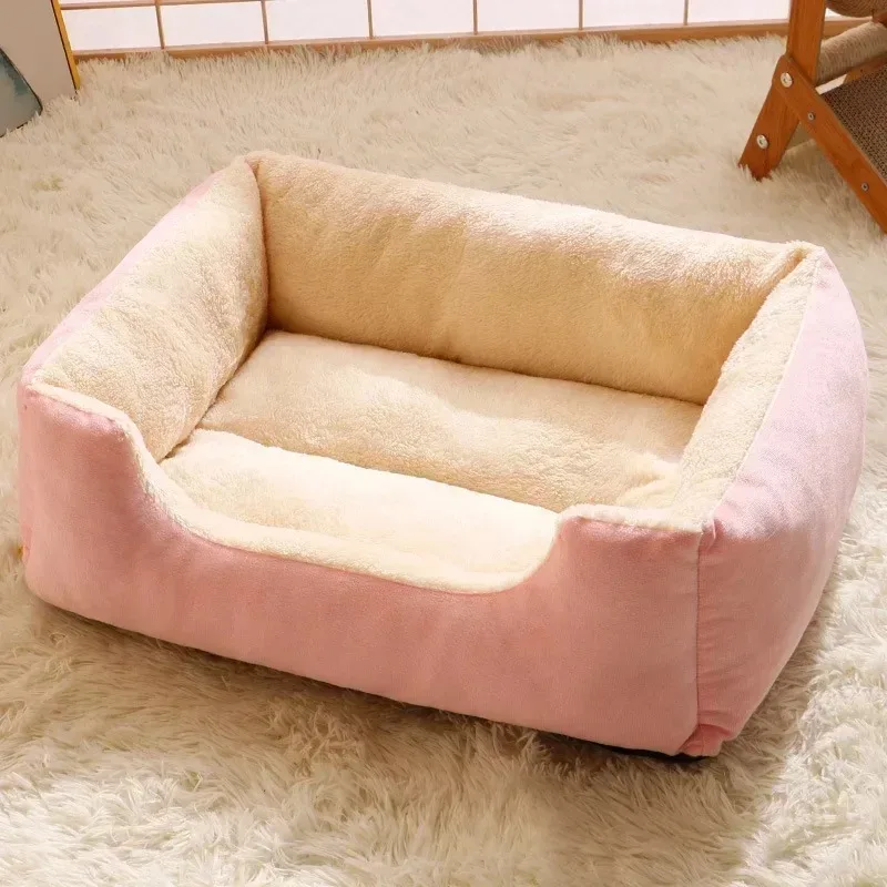 Cama para gatos tipo cesta, cojín de invierno