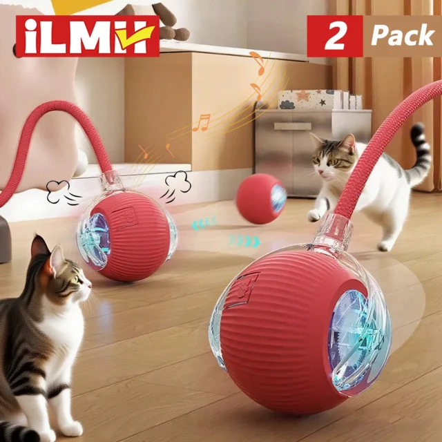 juguete interactivo gatos - Juguete interactivo iLMH — pelota rodante recargable para gatos