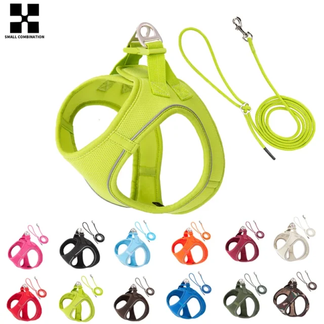 arnés y correa perros - Conjunto Arnés y Correa ajustable y reflectante para perros y gatos