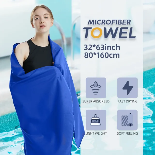 Toalla de microfibra de secado rápido para viaje y deporte