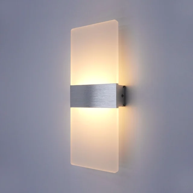 lámpara pared LED aluminio - Lámpara de pared LED moderna en aluminio y acrílico