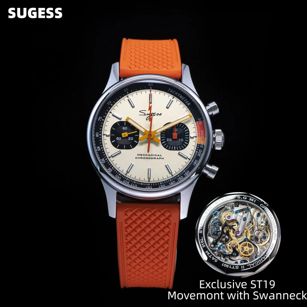 Reloj piloto Sugess ST19, cronógrafo mecánico y zafiro