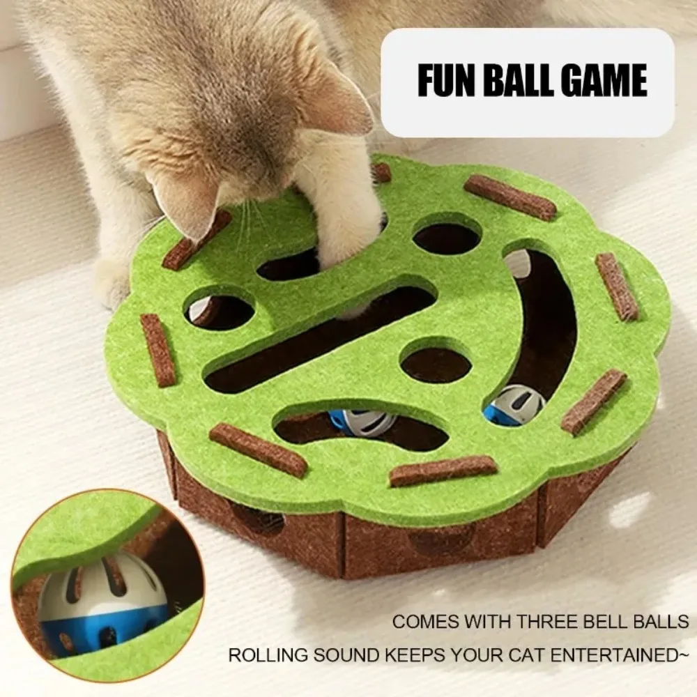 Caja de alimentación lenta de fieltro con laberinto para gatos