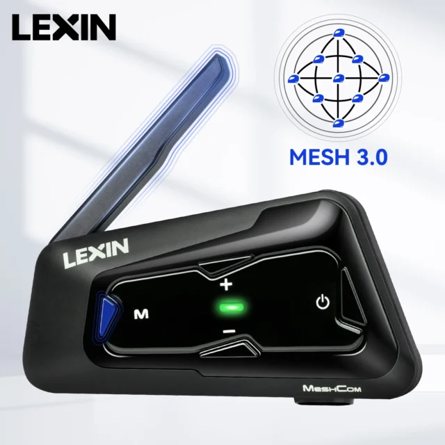 LEXIN MeshCom intercomunicador para motocicleta, sistema de malla