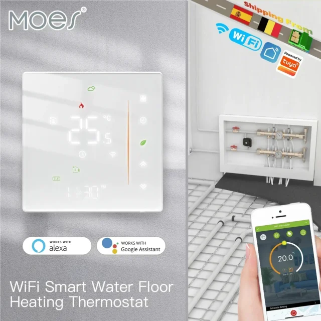 termostato WiFi Zigbee - MOES termostato WiFi/Zigbee para calefacción y caldera