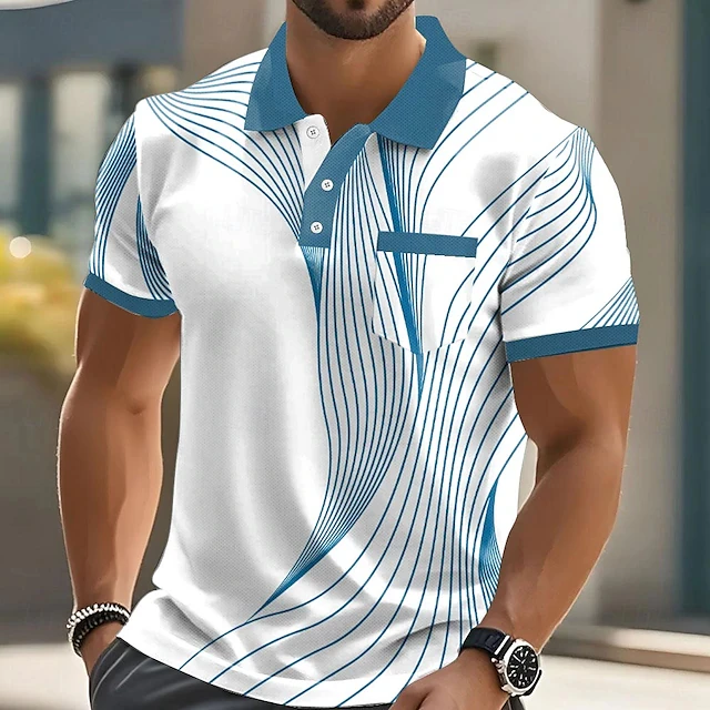 polo verano hombre 3D - Polo manga corta verano hombre con estampado 3D