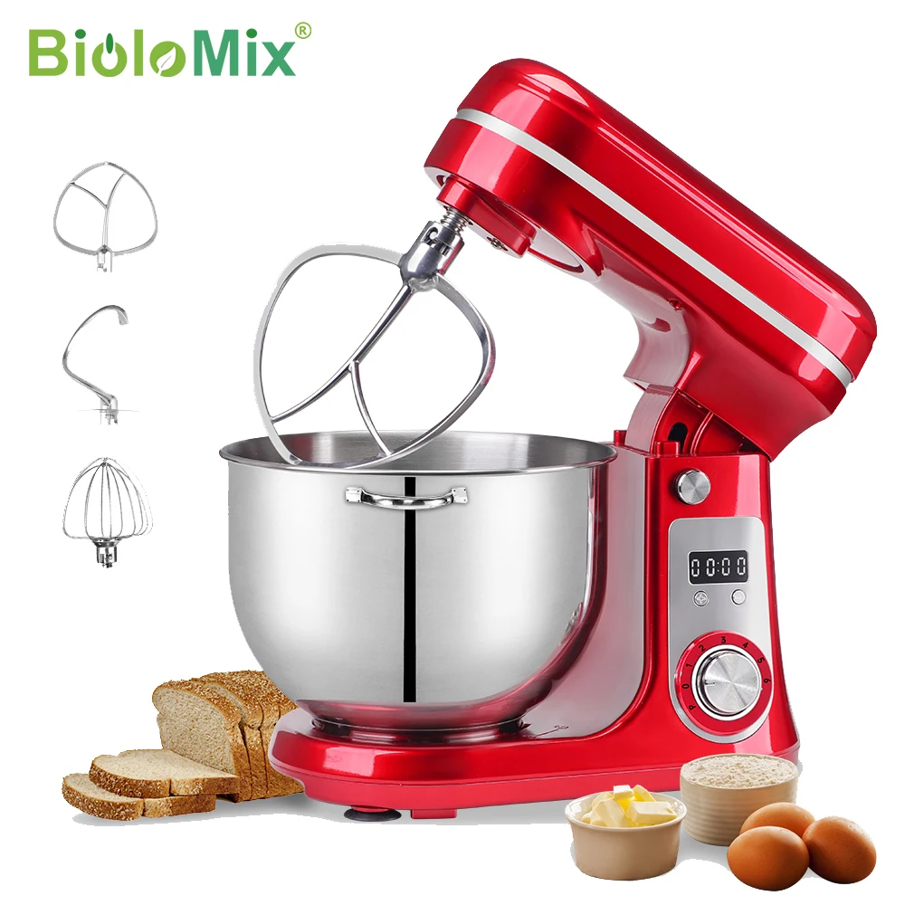 BioloMix Batidora de pie 1200 W, 6 L, 6 velocidades