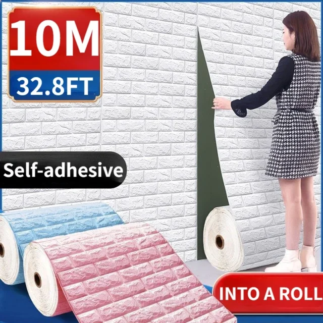 paneles pared espuma 3D - Pegatinas paneles pared ladrillo espuma 3D autoadhesivas