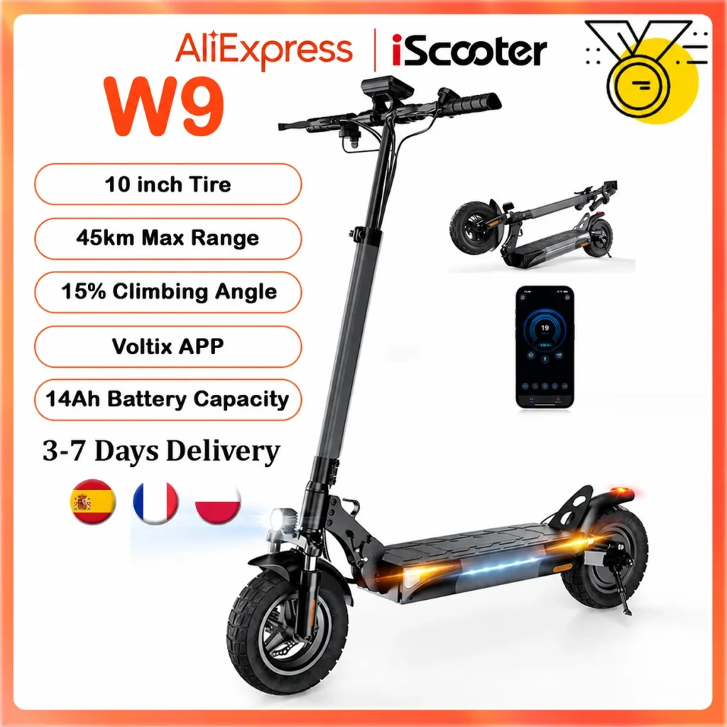 Patinete eléctrico iScooter W9 — 10″ y 48V14Ah