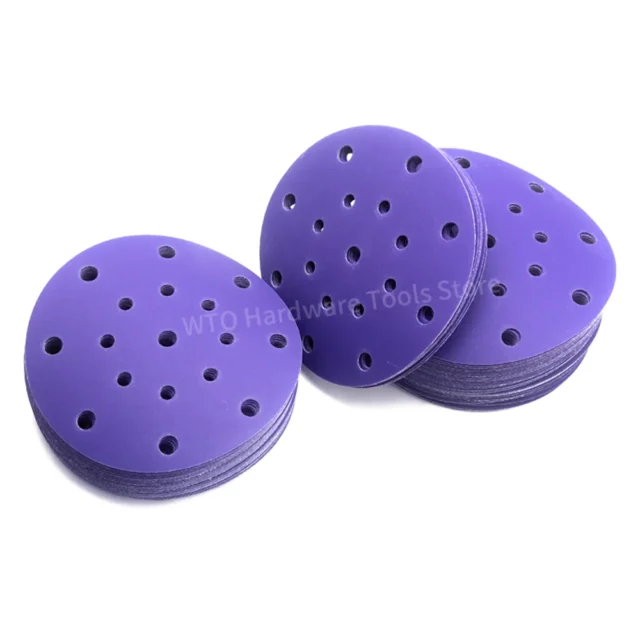 50 discos de lijado 150 mm con 17 agujeros - gancho y bucle