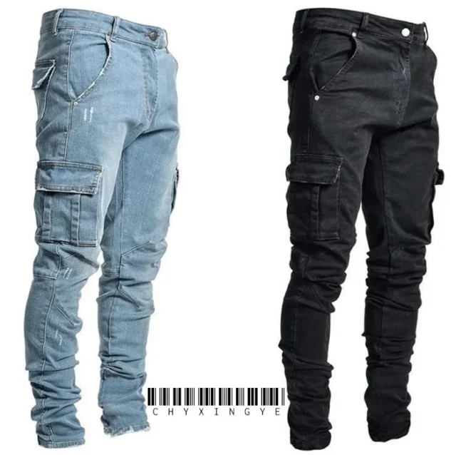 pantalones cargo hombre - Pantalones Vaqueros Cargo Hombre 2026, múltiples bolsillos