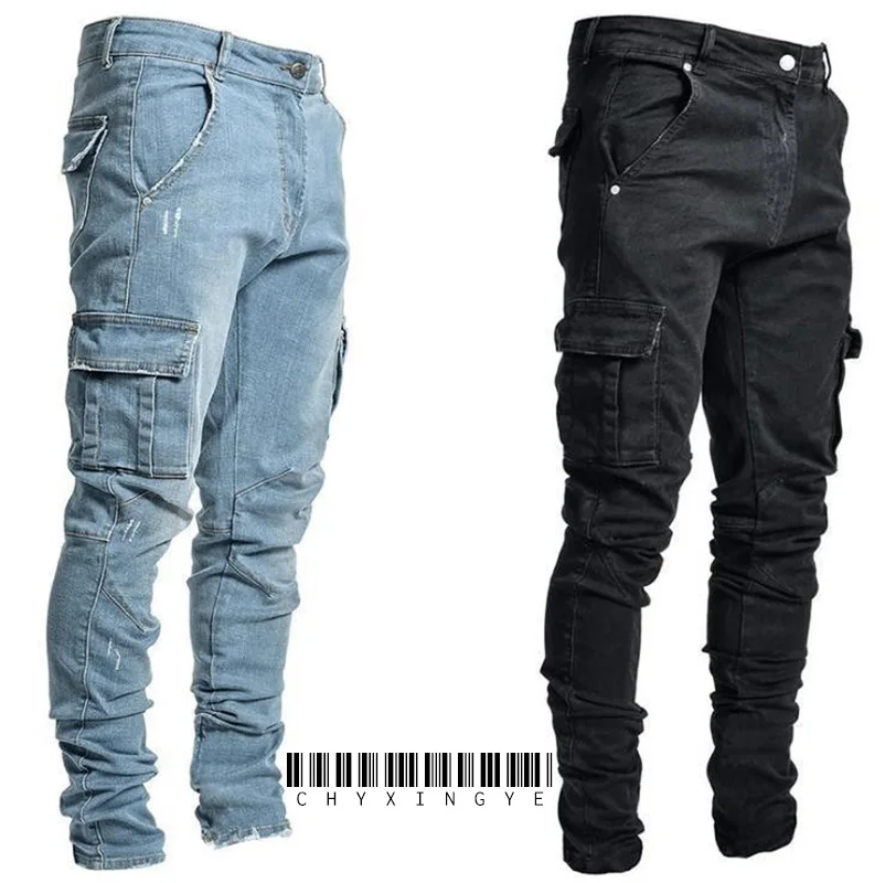 Pantalones Vaqueros Cargo Hombre 2026, múltiples bolsillos