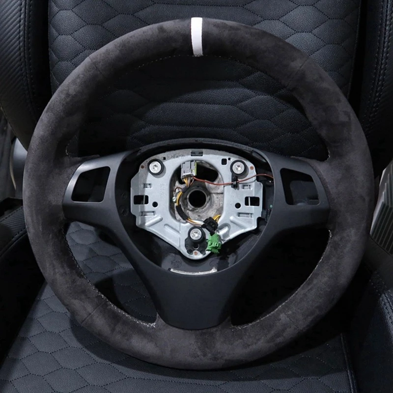 Funda trenzada para volante — cuero de gamuza antideslizante