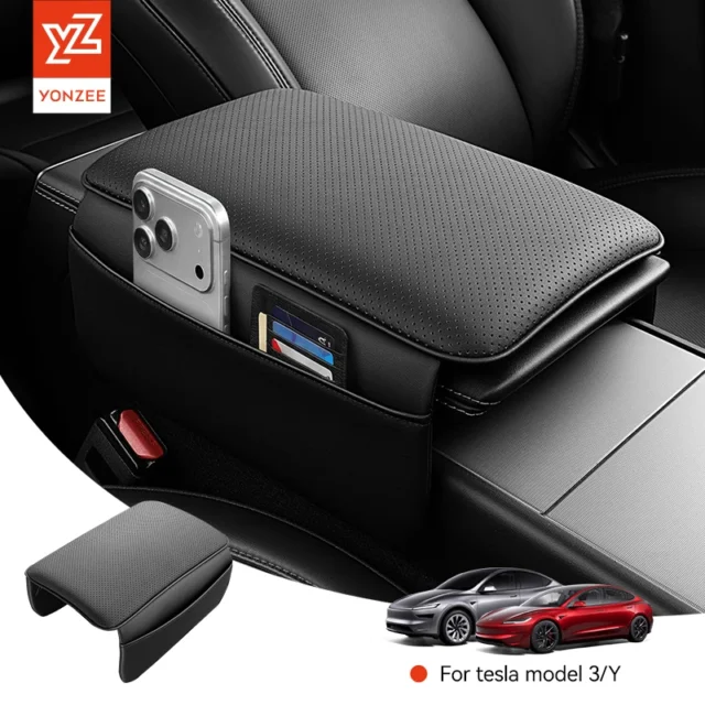 Cubierta de cuero suave para reposabrazos Tesla Model 3/ Model Y