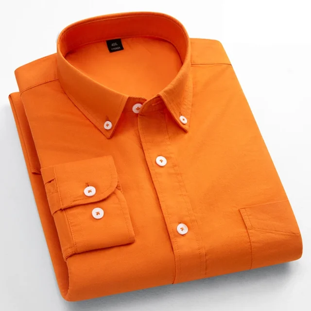 Camisa de manga larga para hombre - 100% algodón, corte clásico