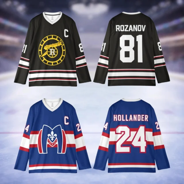 camiseta hockey temática - Camiseta de hockey temática Rivalidad Ilya Rozanov vs Shane Hollander