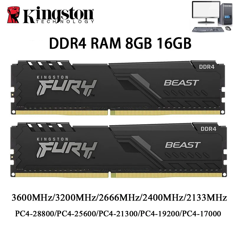 Kingston BEAST Memoria DDR4 8/16/32GB, hasta 3600 MHz
