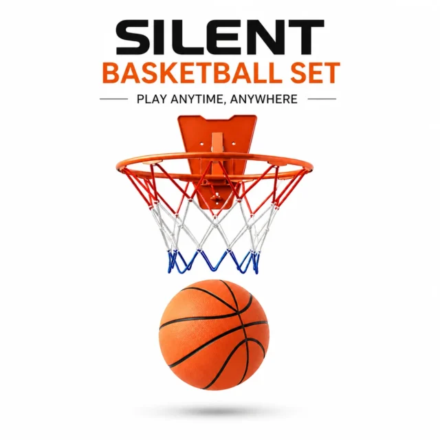 Aro de baloncesto silencioso con balón de espuma para interiores